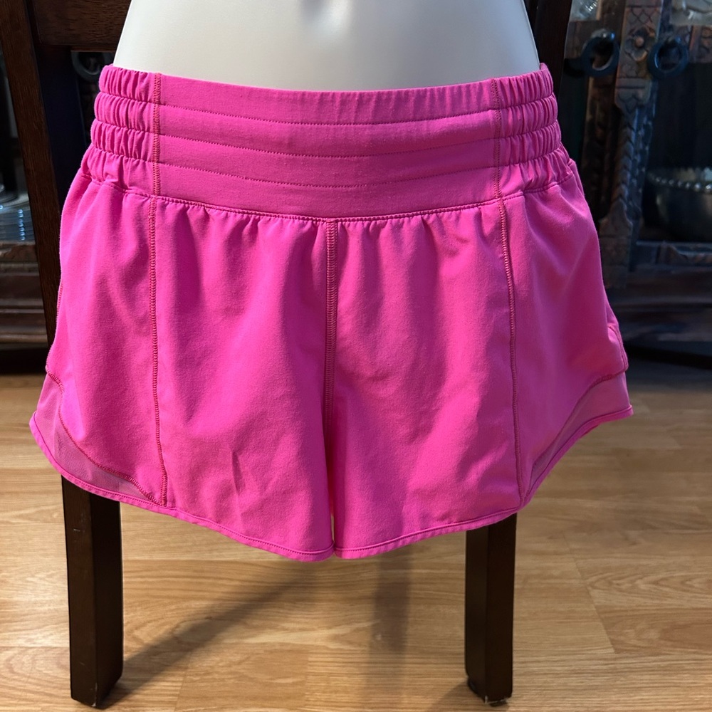Lulu Lemon Hottie High Rise Shorts; Hot Pink